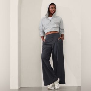 Athleta Gray Wide-Leg Trousers